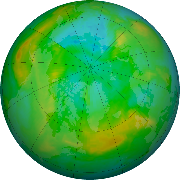 Arctic ozone map for 24 July 1988